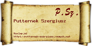 Putternek Szergiusz névjegykártya